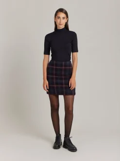 Black Wool Checked Erin Skirt<agnès b. Clearance
