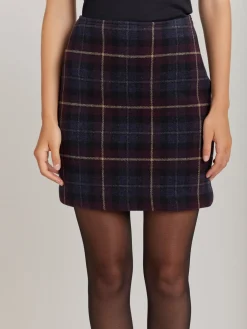 Black Wool Checked Erin Skirt<agnès b. Clearance
