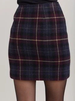 Black Wool Checked Erin Skirt<agnès b. Clearance