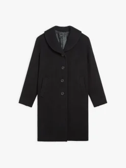 Black Wool Coat With Photo Lining<agnès b. Best Sale