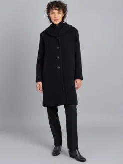 Black Wool Coat With Photo Lining<agnès b. Best Sale