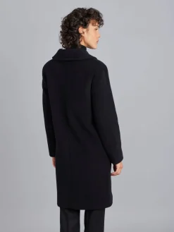 Black Wool Coat With Photo Lining<agnès b. Best Sale