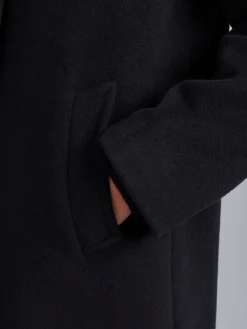 Black Wool Coat With Photo Lining<agnès b. Best Sale
