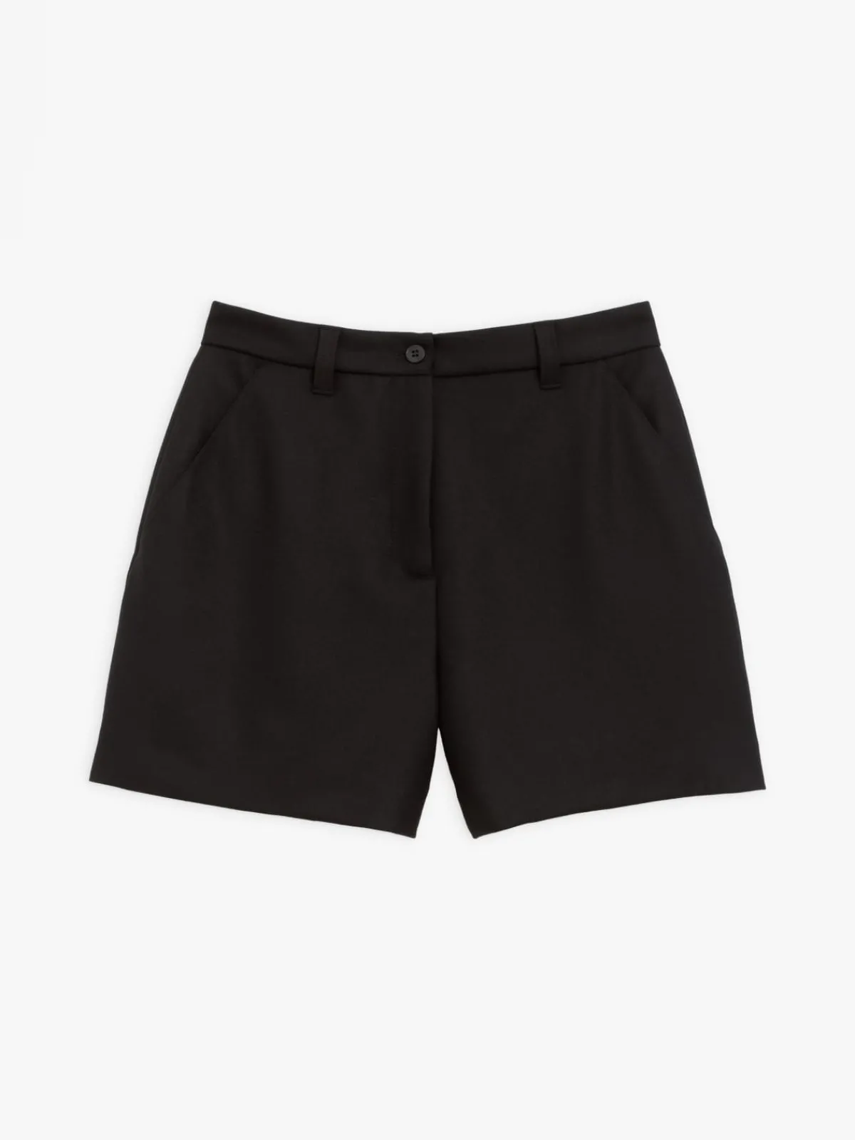 Black Wool Gabardine Shorts<agnès b. Online