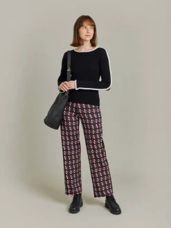Black Wool Ribbed Rigolo Sweater<agnès b. New