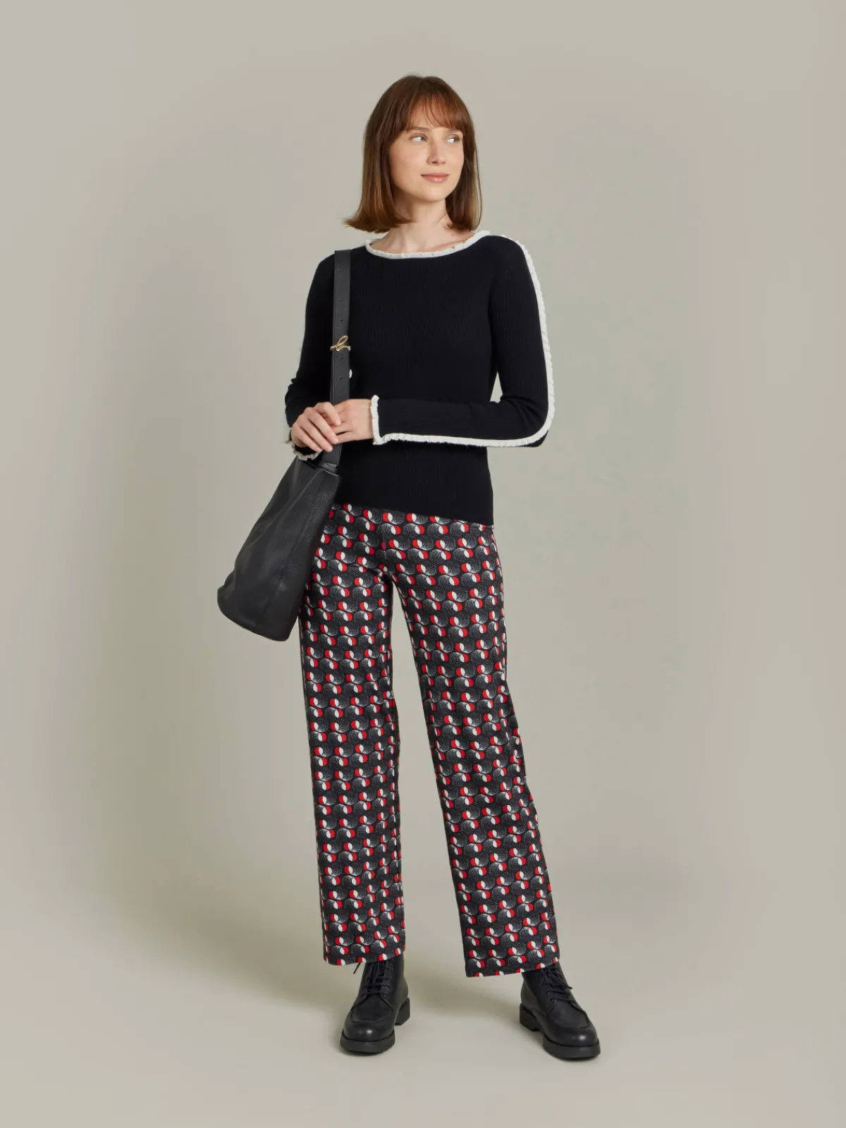 Black Wool Ribbed Rigolo Sweater<agnès b. New