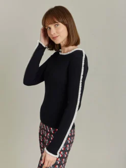Black Wool Ribbed Rigolo Sweater<agnès b. New
