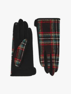 Black Wool Tartan Gloves<agnès b. Discount