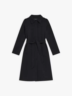 Black Wool Tricotine Trench Coat<agnès b. Hot