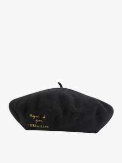 Black Wool Versailles Beret<agnès b. Sale