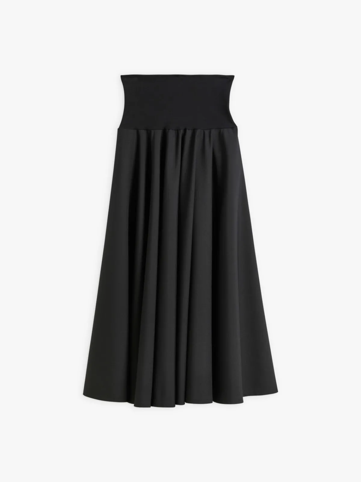 Black Worsted Wool Tabou Long Skirt<agnès b. New