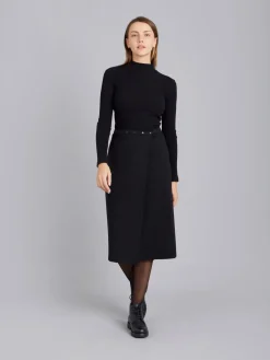 Black Wrap Skirt With Snaps<agnès b. Shop