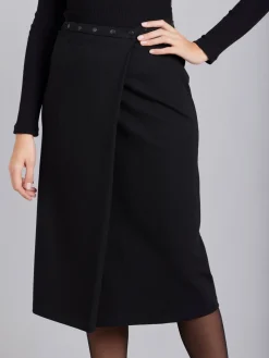 Black Wrap Skirt With Snaps<agnès b. Shop
