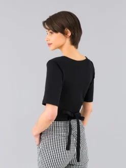 Black Wrap-over Zenith Cotton Top<agnès b. Flash Sale