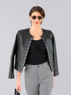 Black Wrap-over Zenith Cotton Top<agnès b. Flash Sale
