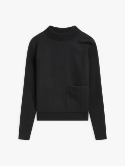 Black Yak Wool Pocket Sweater<agnès b. Fashion