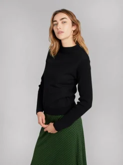 Black Yak Wool Pocket Sweater<agnès b. Fashion