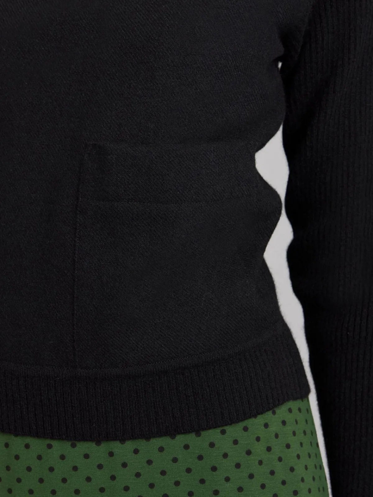 Black Yak Wool Pocket Sweater<agnès b. Fashion