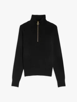 Black Zip Cotton Sweatshirt<agnès b. Outlet