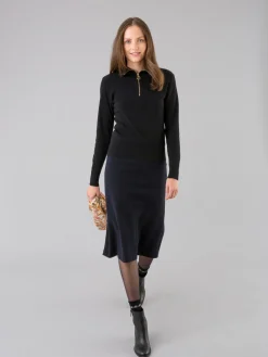 Black Zip Cotton Sweatshirt<agnès b. Outlet