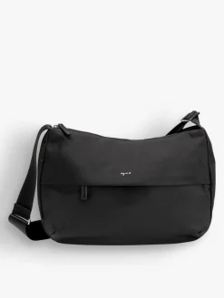 Black Zippered Shoulder Bag<agnès b. Clearance