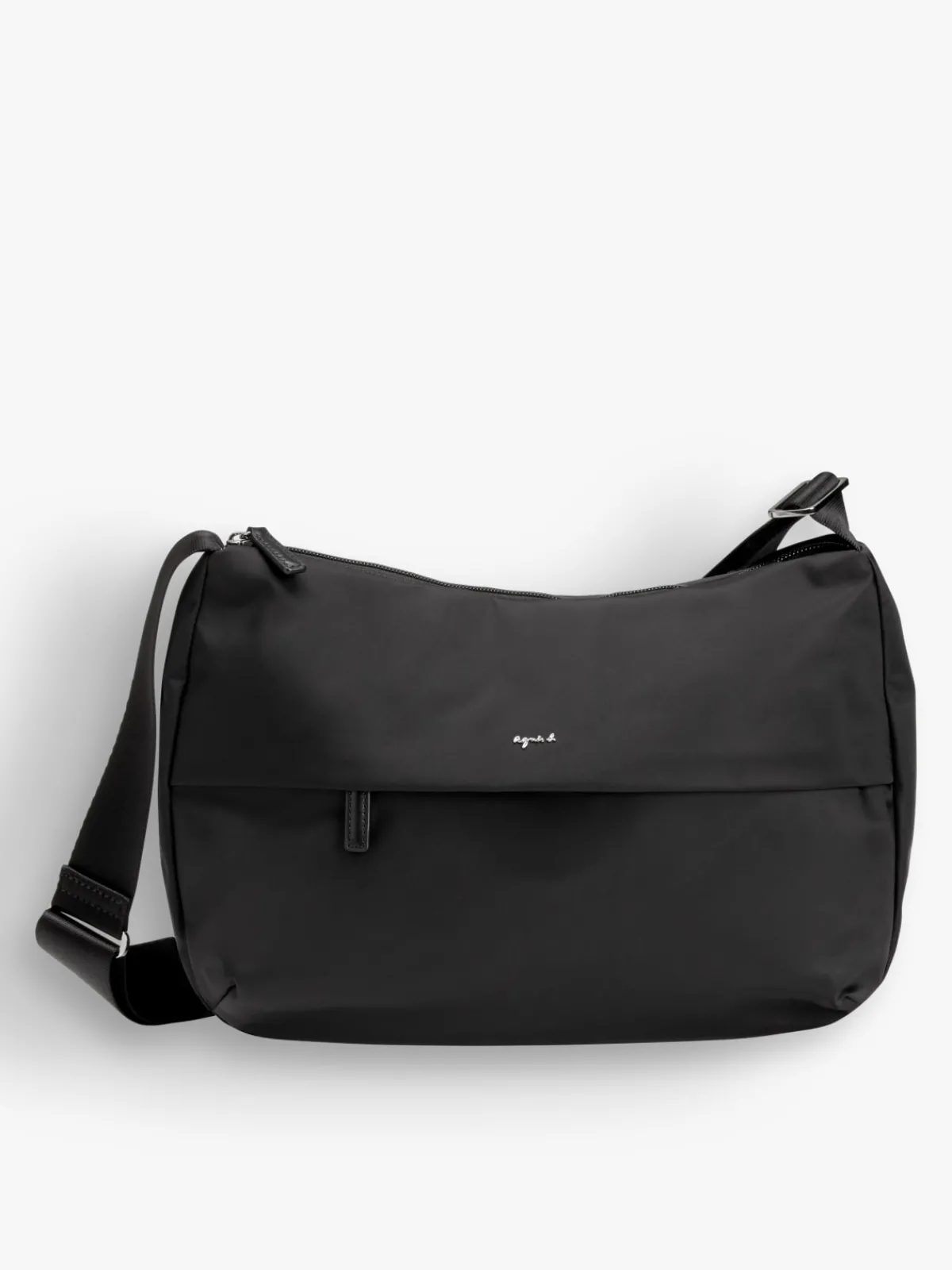 Black Zippered Shoulder Bag<agnès b. Clearance