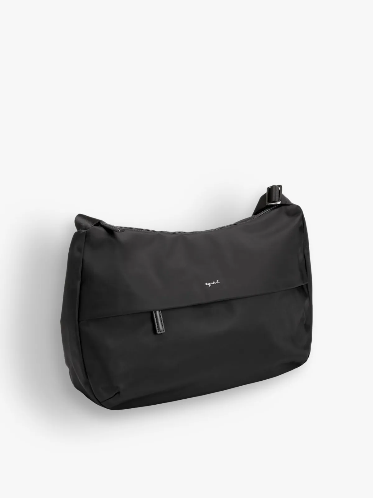 Black Zippered Shoulder Bag<agnès b. Clearance