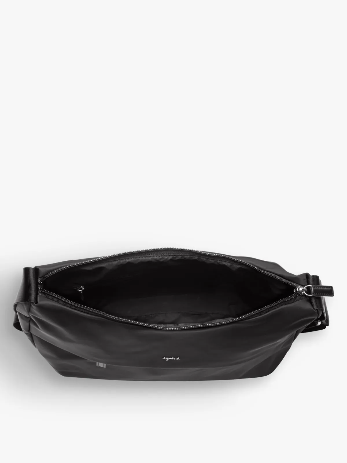 Black Zippered Shoulder Bag<agnès b. Clearance
