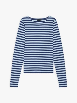 Blue And Grey Cotton Striped Knoxy T-shirt<agnès b. Best Sale