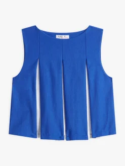 Blue And White Striped Pleated T-shirt In Cotton Jersey<agnès b. Discount