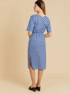 Blue Blue Cotton Geometric Print Fée Dress<agnès b. Outlet