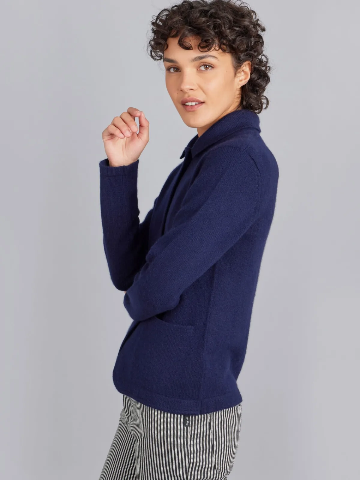 Blue Clifford Cashmere Jacket<agnès b. Fashion