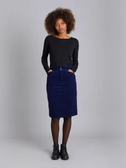 Blue Cotton Corduroy Skirt<agnès b. Outlet