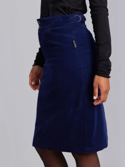 Blue Cotton Corduroy Skirt<agnès b. Outlet