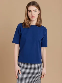 Blue Cotton Elbow-length Brando T-shirt<agnès b. Store