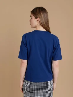 Blue Cotton Elbow-length Brando T-shirt<agnès b. Store