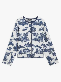 Blue Cotton Floral Jacquard Jacket<agnès b. Outlet