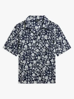 Blue Cotton Floral Print Magnum Shirt<agnès b. Best Sale