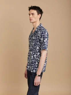 Blue Cotton Floral Print Magnum Shirt<agnès b. Best Sale