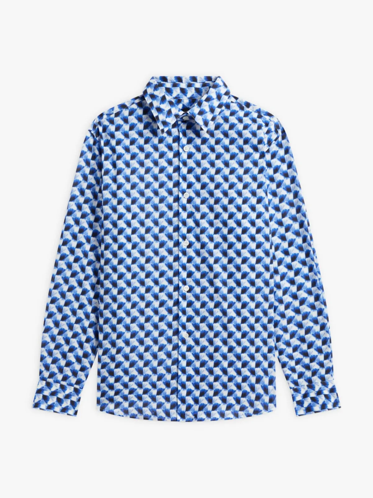 Blue Cotton Geometric Print Andy Shirt<agnès b. Best