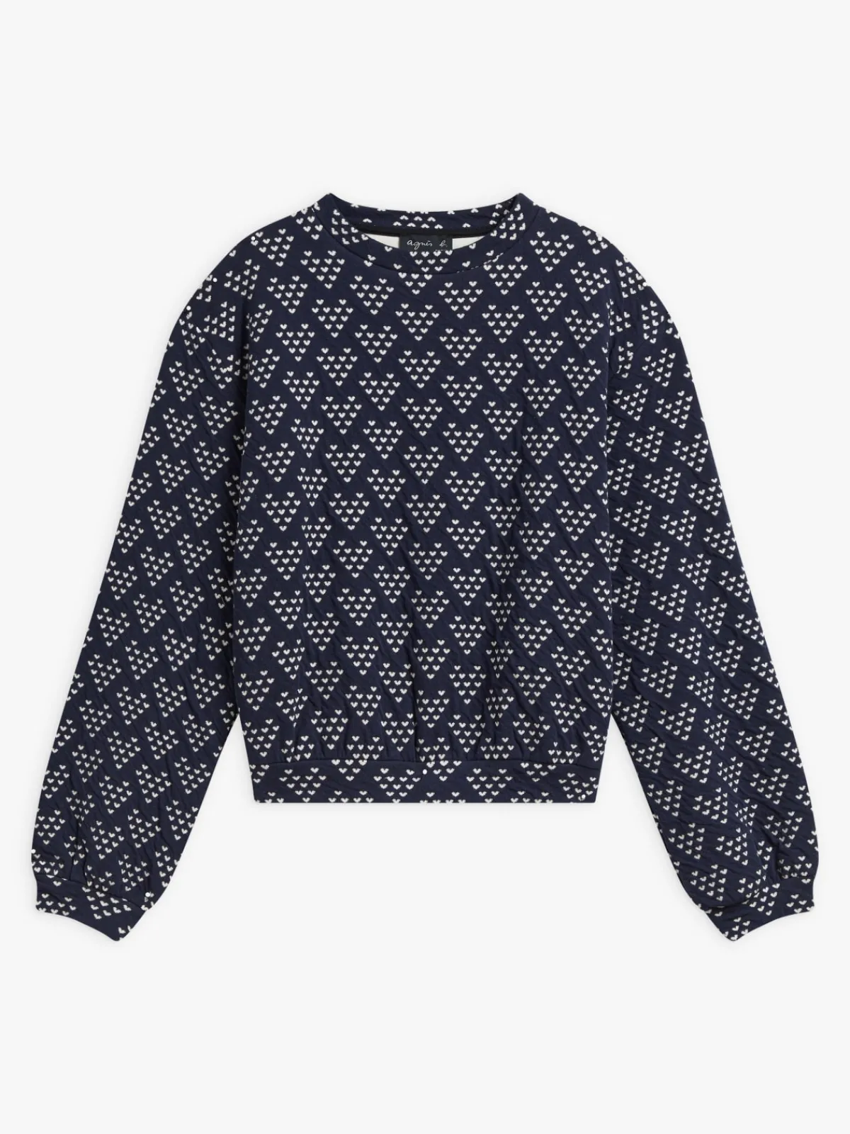 Blue Cotton Jersey Jacquard Loli Sweatshirt<agnès b. Outlet