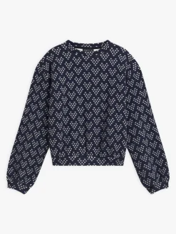 Blue Cotton Jersey Jacquard Loli Sweatshirt<agnès b. Outlet