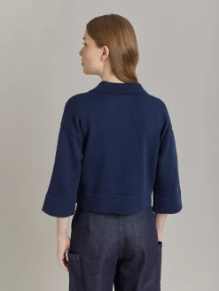 Blue Cotton Lolotte Cardigan<agnès b. Fashion