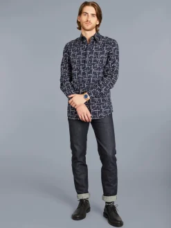 Blue Cotton Long-sleeve Thomas Shirt<agnès b. New