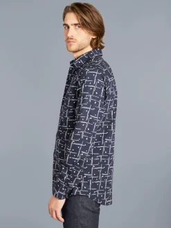 Blue Cotton Long-sleeve Thomas Shirt<agnès b. New