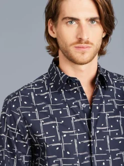 Blue Cotton Long-sleeve Thomas Shirt<agnès b. New
