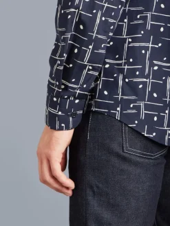 Blue Cotton Long-sleeve Thomas Shirt<agnès b. New