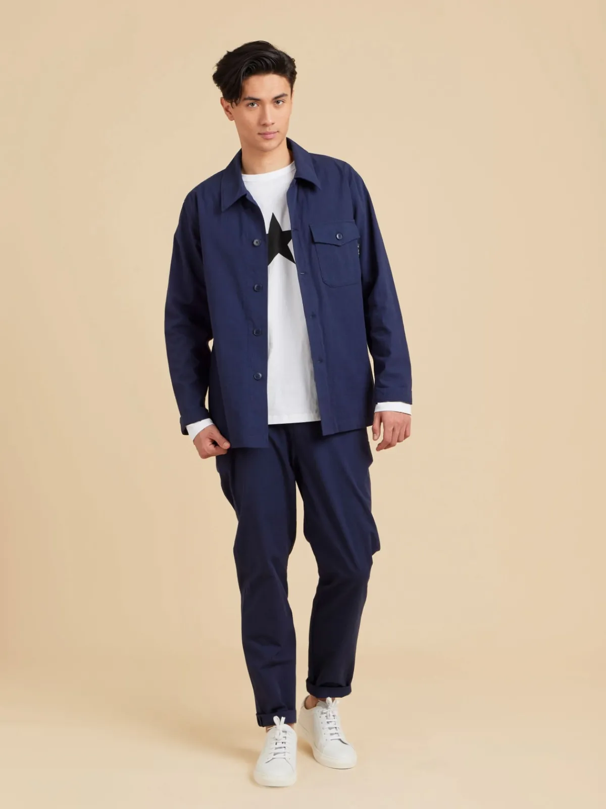 Blue Cotton Overshirt<agnès b. Outlet