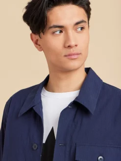 Blue Cotton Overshirt<agnès b. Outlet