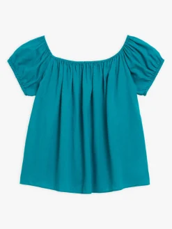 Blue Cotton Raglan Sleeves Top<agnès b. Best